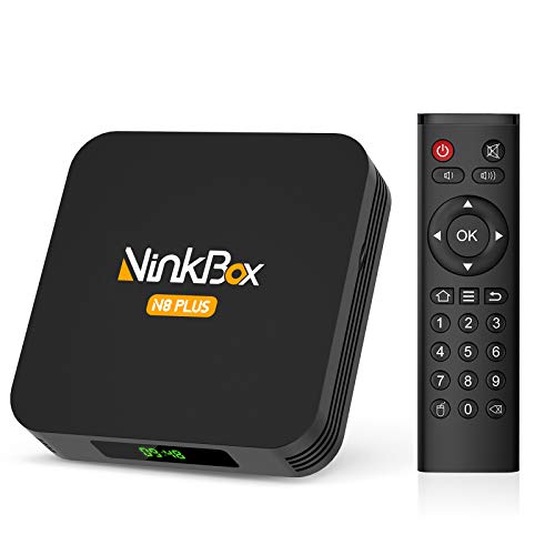 NinkBox Android TV Box 9.0, 【4G+64G】 N8 Plus TV Box Android, Bluetooth 4.0, TV Box de Amlogic S905X3 Quad-Core 64bit Cortex-A55, LAN 100M Wi-Fi 2.4G/5G, 3D Ultra HD 8K Smart TV Box