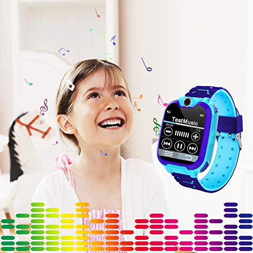 Niños Smart Watch Phone, La Musica Smartwatch para niños de 3-12 años Niñas con cámara Ranura para Tarjeta SIM Juego de Pantalla táctil Smartwatch Childrens Gift