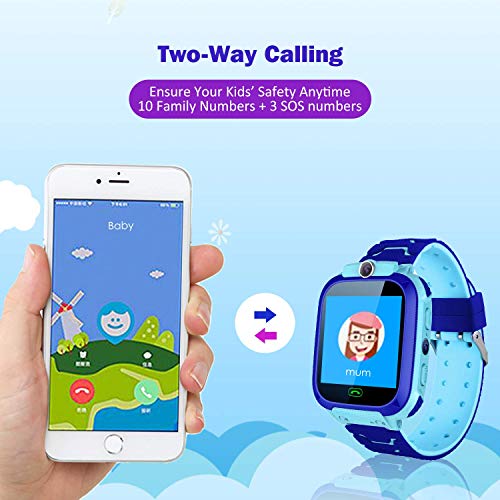 Niños Smart Watch Phone, La Musica Smartwatch para niños de 3-12 años Niñas con cámara Ranura para Tarjeta SIM Juego de Pantalla táctil Smartwatch Childrens Gift