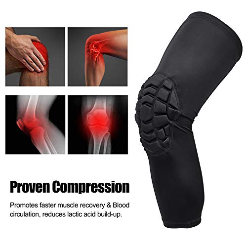 NONMON Rodillera Deportiva Extensible Compresión Baloncesto,Almohadilla 9mm Grosor,Mangas de Pierna Soporte Antideslizante para Hombre Mujere,Protección para Voleibol Rugby Correr Fútbol,1 Par