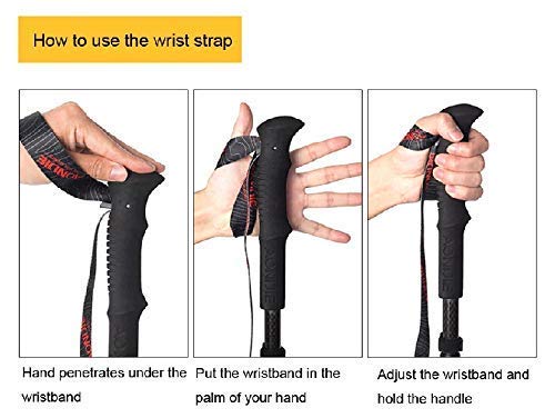 NUBAO Bastones de Trekking telescópica EVA Resto de la Mano de Fibra de Carbono Plegable Trekking Senderismo Alpinismo ultraligeros de Trekking Muletas 2pcs