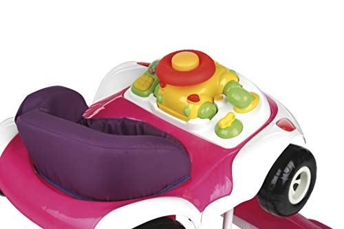 Nurse Cabrio Andador, Primeros Pasos, con Bandeja de Actividades Extraíble, Música y Luz, Base Antivuelco, Regulable en Altura, Plegable, Color Rosa