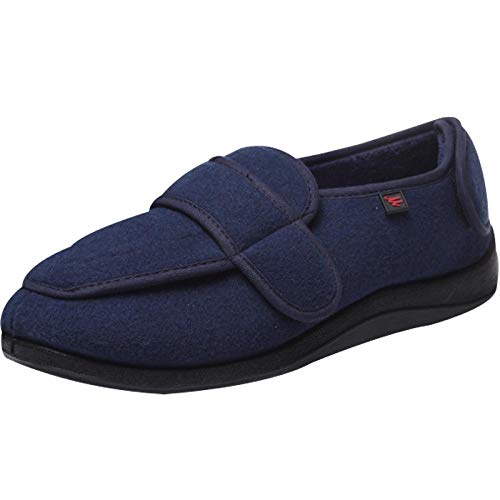 Nwarmsouth Zapato de Velcro Zapato de Salud cómodo,Pies hinchados Respirables Zapatos Sueltos, Zapatos hemipléjicos deformados para ancianos-42_Dark Blue,Zapatillas para rehabilitación