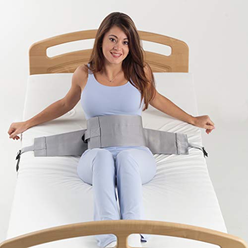 Obbocare - Accesorios Para Inmovilización A Cama: Cinturón Abdominal + Muñequera + Tobillera. Fácil Regulación Con Hebilla Y Hook. Talla M