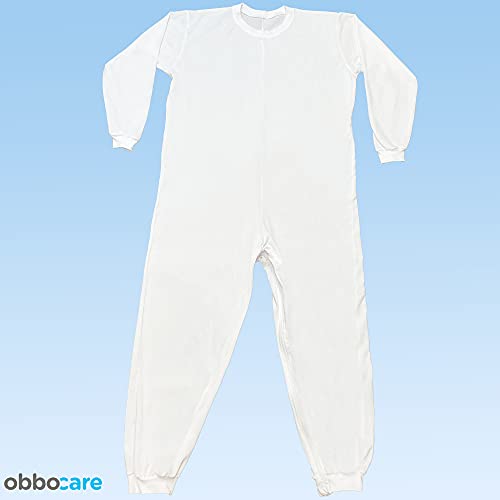 Obbocare - Pijama Antipañal De Adulto De Manga Larga. Pijama Geriátrico De 1 Cremallera Para Facilitar Cambio De Pañal. Tejido Transpirable. Talla L