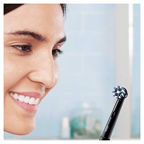 Oral-B PRO 2 2000 CrossAction Cepillo De Dientes Eléctrico, 1 Mango Negro Recargable Con Tecnología De Braun, 1 Cabezal De Recambio, Temporizador Integrado Y Control De Presión