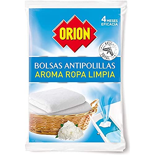 Orion - Bolsas Antipolillas Sin Naftalina con Aroma a Ropa Limpia - Bolsa de 20 Unidades