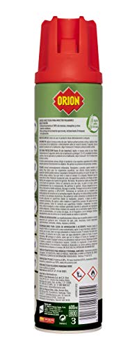 Orion - Insecticida en Aerosol 2en1 Mata y Protege contra Moscas y Mosquitos, Aroma Manzana - 600 ml
