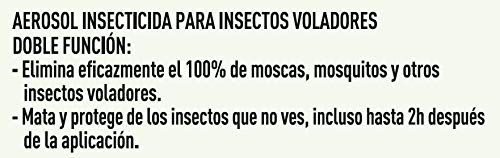 Orion - Insecticida en Aerosol 2en1 Mata y Protege contra Moscas y Mosquitos, Aroma Manzana - 600 ml