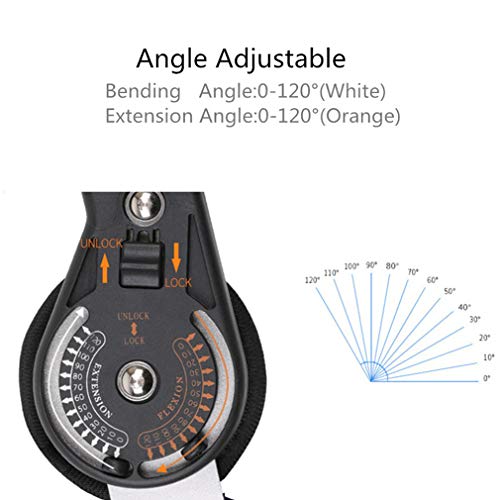 Órtesis de Codo con Bisagras, Ajustable de Soporte for el Codo Para Codo Lesiones de Dislocaciones/Epicondilitis / Fracturas Recuperación de Lesiones Deportivas Ángulo Ajustable,Black(right),Onesize