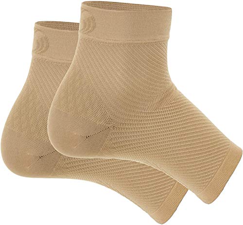 Orthosleeve media compresión graduada FS6, Beige, talla L. 6 zonas de compresión. Producto específico para fascitis plantar y dolor en el talón, Mejora la circulación, Reduce la inflamación