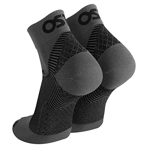Orthosleeve media de compresión graduada para fascitis plantar y dolor en el talón FS4, Gris, talla M – paquete de dos unidades