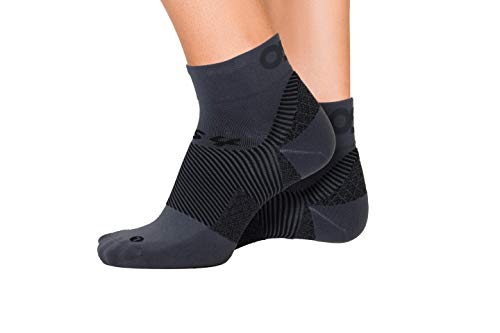 Orthosleeve media de compresión graduada para fascitis plantar y dolor en el talón FS4, Gris, talla M – paquete de dos unidades