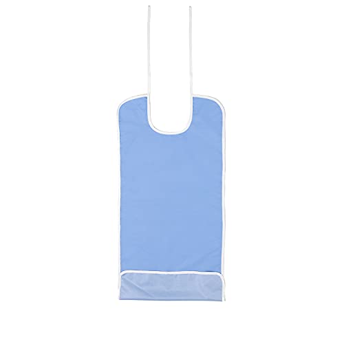 Ortones | Babero Adulto Impermeable | Para Personas Mayores | Reutilizable 100% PU | Resistente e Ignífugo | 89 cm de largo x 42 cm de ancho | Color Azul | Precio por Unidad
