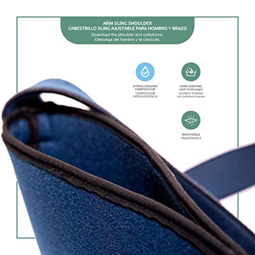 ORTONES | Cabestrillo Sling ajustable para hombro brazo | Inmovilizador | Talla universal | Azul.