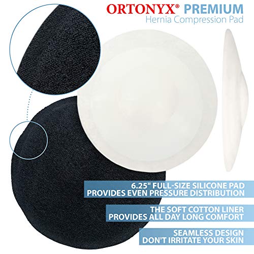 ORTONYX Cinturón de hernia umbilical para mujeres y hombres - Carpeta de soporte abdominal con almohadilla de compresión - Hernias incisionales epigástricas ventrales del ombligo y del ombligo (S - M)