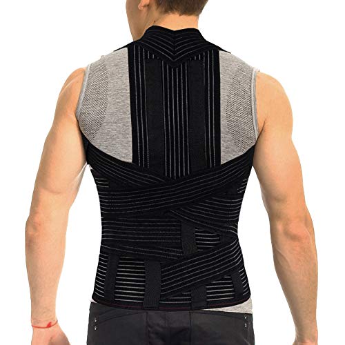 ORTONYX Soporte completo para espalda con almohadilla dorso-lumbar extraíble - Alivio del dolor de espalda superior e inferior, cifosis torácica, hombros redondeados, XXL