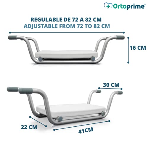 OrtoPrime Asiento de Bañera Adulto ANTIDESLIZANTE - Tabla Bañera - Silla Bañera Personas Mayores Ortopedia Baño - Tabla de Baño para Bañera de SEGURIDAD