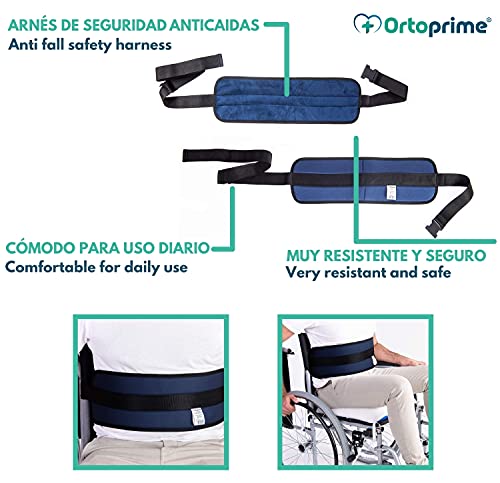 OrtoPrime Cinturón Abdominal de Seguridad Confort para Silla de Ruedas o Silla Geriátrica - Alta Protección Anti-Caídas (Talla Universal Ajustable)