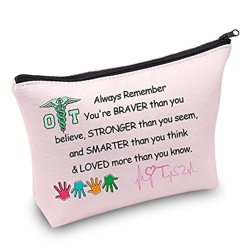 OT Gifts Bolsa de terapia ocupacional OT Bolsa de maquillaje Ocupacional Terapia Regalos para Terapeuta Cosmético Bolsa con Cremallera, Large, Lona.,