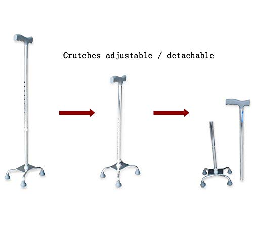 Outdoor sport houlian shop Muletas de cuatro patas de la gente vieja aleación de aluminio Materiales de 10 velocidades Ajuste de cuatro patas Estabilidad