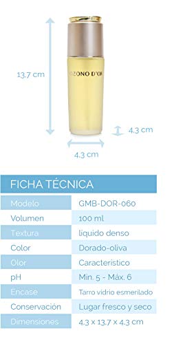 OZONO D'OR. Aceite Ozonizado 100 ml (Oliva Virgen Extra Ecológico). Hidratante y Regenerante de la piel eficaz en patologías como: irritaciones, úlceras, varices, estrías, quemaduras, etc.