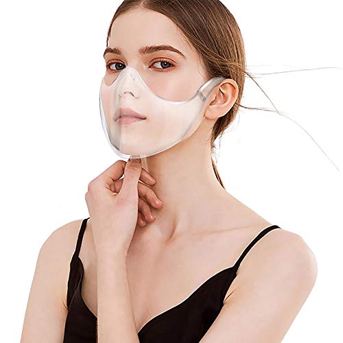 Pantalla Facial antivaho, mascarilla Transparente Reutilizable Transparente, Bandanas faciales Transparentes Transpirable Expresión cómoda y Visible para Mujeres Hombres
