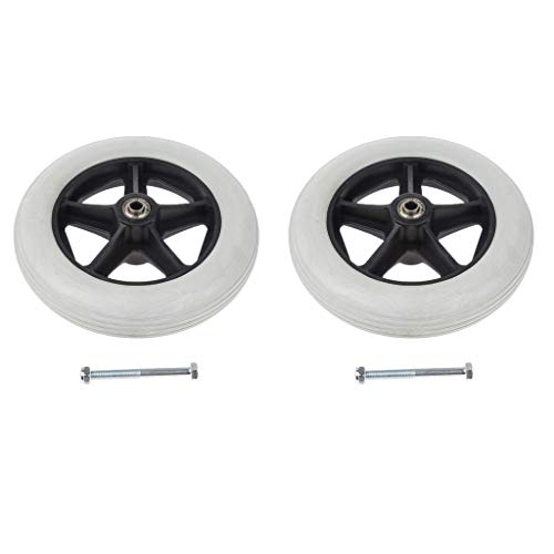 Paquete de 2 ruedas universales de 19 cm/8 pulgadas, piezas de repuesto para sillas de ruedas, scooters, rodamientos AOD de 5/16 pulgadas