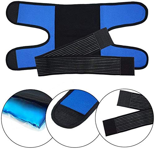 Paquete de hielo para el hombro con soporte - Terapia de compresión de soporte del hombro ajustable y reutilizable para el dolor del brazo, la tendinitis, la artritis y más.