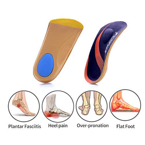 PCSsole 3/4 Plantillas Ortopédicas De Confort Para Pies Planos Espolones óseos Fascitis Plantar Para Hombres Y Mujeres (EU38-42)