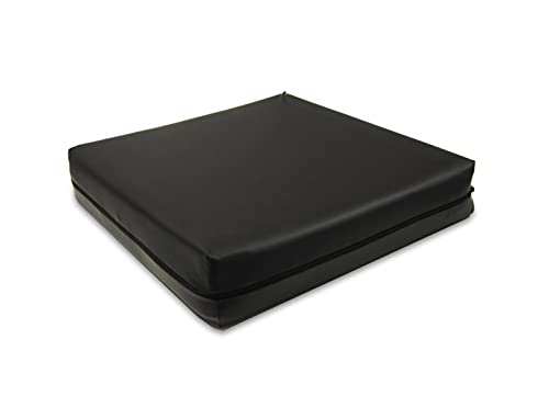Pepe-COJÍN Antiescaras (42x42x8 cm), Cojín Antiescaras para Silla de Ruedas, Cojín Antiescaras para Sillón, Cojín Antiescaras Viscoelástico, Cojín Silla Oficina, Cojín Postural, Color Negro.