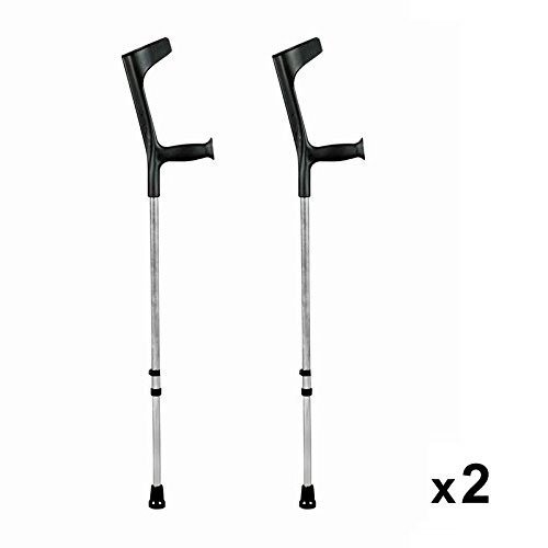 PEPE - Muletas Adulto (2 unidades), Muletas Adulto Regulables Aluminio, Muletas Ortopédicas, Muletas Adulto Regulables, Muletas para Caminar, (Color Negro).