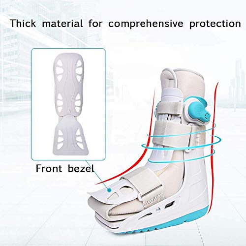 PHASFBJ Bota Air Walker, Ortesis de Tobillo Fractura Roto Tobillo Bota Apoyo Estabilizador Ajustable CAM Tobillo Air Cast Walker para Recuperación de Fracturas Esguince Fascitis Plantar,Short,S