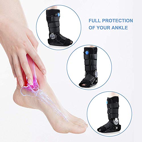 PHASFBJ Botas Ortopedicas, Air Fracture Walker Férula Nocturna para Fascitis Plantar Ligera y Suave Soporte Ferulas Plantillas Ortesis Soporte y Protección para Tobillo y Pie Rotos,L