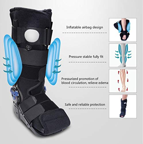 PHASFBJ Botas Ortopedicas, Air Fracture Walker Férula Nocturna para Fascitis Plantar Ligera y Suave Soporte Ferulas Plantillas Ortesis Soporte y Protección para Tobillo y Pie Rotos,M