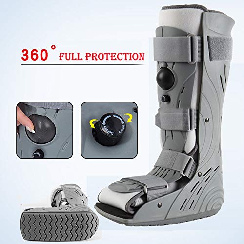 PHASFBJ Pie Tobillera Soporte, Air Shield Walker para Tobillo Ortesis Fractura de Botas Rodillera Ajustable Conjunto de Apoyo Elástico Abrigo del Tobillo Post Ligamento y Cirugía de Tendón,M