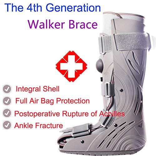 PHASFBJ Pie Tobillera Soporte, Air Shield Walker para Tobillo Ortesis Fractura de Botas Rodillera Ajustable Conjunto de Apoyo Elástico Abrigo del Tobillo Post Ligamento y Cirugía de Tendón,M