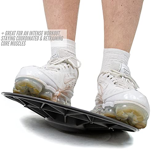 Phoenix Fitness RY1012 Tabla De Equilibrio corporal - Tabla Oscilante Antideslizante - Fuerza Central, Rehabilitación, Estabilidad, 36 cm Negro