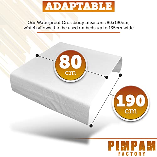 PimPam Factory - Travesero Protector Impermeable de Algodón, Fabricado en España | 80x190cm | Salvacamas | Reutilizable | Para Bebés, Niños y Adultos | Lavable