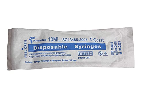 PintoMed Pack Jeringas Desechables Esteril (2 x 50ml - 3 Partes) + (2 x 20ml - 2 Partes) + (2 x 10ml - 2 Partes) - Luer Slip - Paquete de 6 unidades