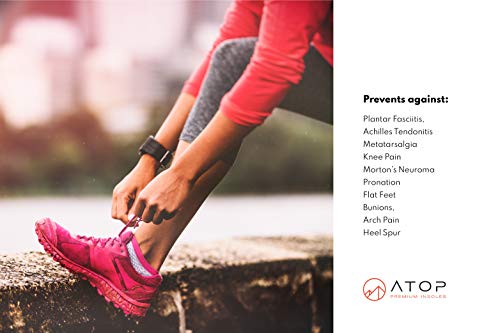 Plantilla Rendimiento ATOP | Ideal para Deportistas | Prevención de Fascitis Plantar y Pies Planos | Plantillas Ortopédicas Naturales de Gel para Correr | Apropiada para Hombres y Mujeres | EU 43