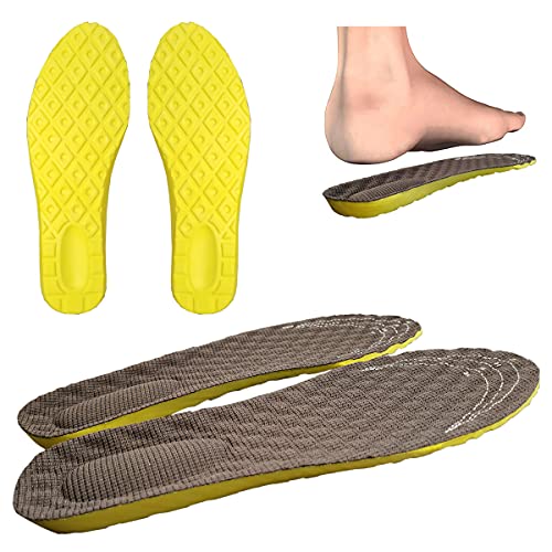 Plantillas de zapatos de uso diario de espuma viscoelástica, ergonómicas, amortiguadoras, ortopédicas, antigolpes, para hombre y mujer (36-40), color marrón