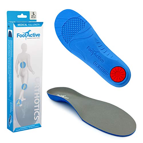 Plantillas ortopédicas FootActive Medical para fascitis plantar Corrige la pronación y estabiliza el pie, Gris (gris), 36-38