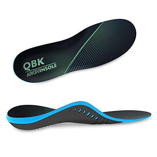 Plantillas Ortopedicas para Fascitis Plantar QBK Plantillas Hombre y Mujer con Soporte de Arco Alto Plantilla Gel Adecuado para Caminar de Pie Todo el Día Metatarsalgia y Espolon Calcaneo,L
