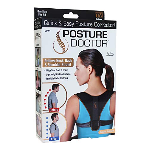Posture Doctor, Corrector de Postura Unisex, Corrector de Espalda, Para Adultos y Niños, Transpirable, Soporte Ajustable Espalda Alivia el Dolor y la Tension en Clavícula y Espalda Talla Única.