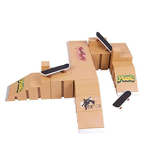precauti Mini Finger Toys Kit de Skate Park Mini Juego de rieles de diapasón con diapasones y Parte de rampa Kit de Inicio de Juguete de monopatín