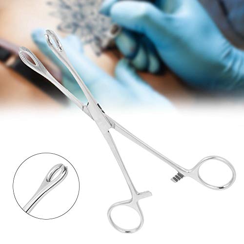 Profesional Cirugías de acero quirúrgico Esponjas Pinzas de acero inoxidable Boca redonda Mandíbulas cerradas Lengua Septum Cejas en forma de labios Sin alicates ranurados Piercings