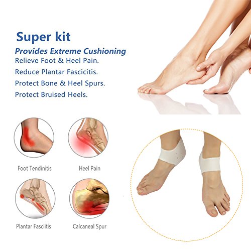 Protector Talon, Talon Gel (3 Pares) Nuevo Material, Protector Talon Silicona, Para el Aquiles, Fascitis Plantar, Espolones Tacón, Alivia el Dolor de Talón.