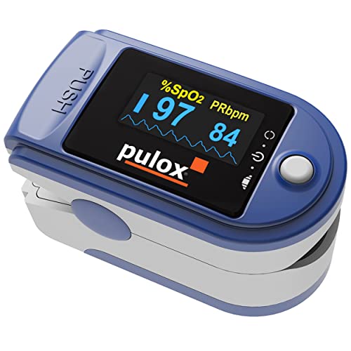 Pulox Oxímetro de Pulso PO-200 Solo para medir la saturación de oxígeno y el Pulso con Pantalla OLED Clara y giratoria