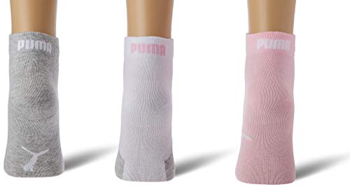 PUMA Kids BWT Quarter 3P Calcetines, Pink/Grey, 35-38 (Pack de 3) Unisex niño
